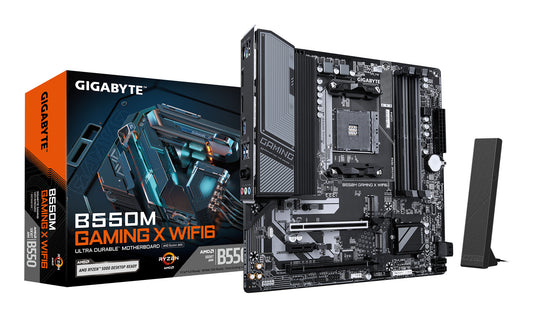 Gigabyte B550M GAMING X WIFI6 micro ATX AMD Motherboard | AM4 Socket - 4 x DDR4 Memory Slots