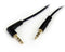 StarTech 3 ft Slim 3.5mm to Right Angle Stereo Audio Cable - M/M