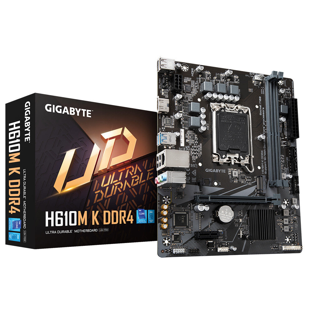 Gigabyte H610M K DDR4 1.0 micro ATX Intel Motherboard | LGA1700 Socket - 2 x DDR4 Memory Slots