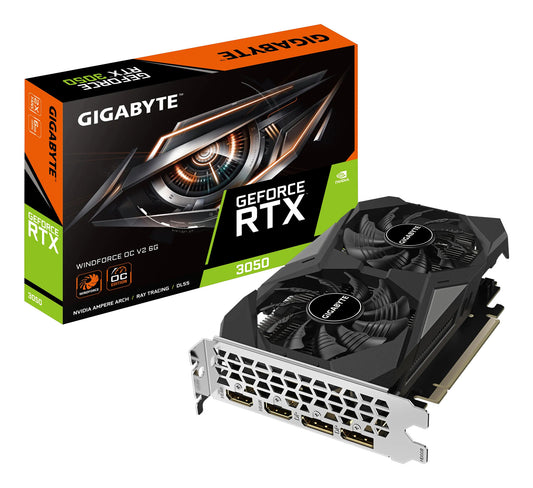 Gigabyte GeForce RTX 3050 6 GB GDDR6 Overclocked Graphics Card | PCIe 4.0 | 2 x DP and 2 x HDMI | Active Cooling