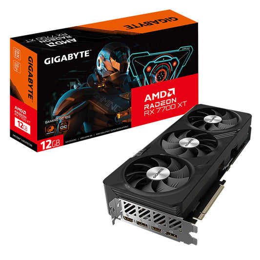 Gigabyte Radeon RX 7700 XT 12 GB GDDR6 Overclocked Graphics Card | PCIe 4.0 | 2 x DP and 2 x HDMI | Active Cooling