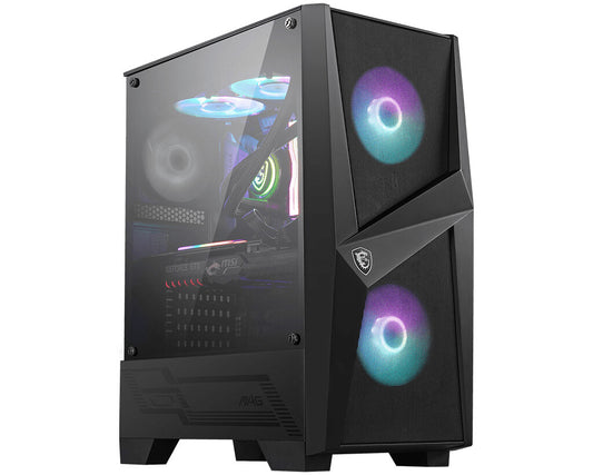 MSI MAG FORGE 100R ARGB Midi Tower PC Case Black, Transparent