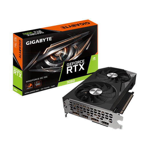 Gigabyte GeForce RTX 3060 12 GB GDDR6 Overclocked Graphics Card | PCIe 4.0 x16 | 2 x DP and 2 x HDMI | Active Cooling