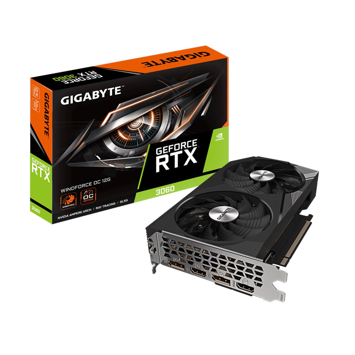 Gigabyte GeForce RTX 3060 12 GB GDDR6 Overclocked Graphics Card | PCIe 4.0 x16 | 2 x DP and 2 x HDMI | Active Cooling