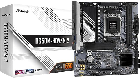 Asrock B650M-HDV/M.2 micro ATX AMD Motherboard | AM5 Socket - 2 x DDR5 Memory Slots