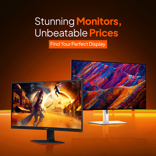 Dell and AOC monitors displayed on Gotraka. Stunning Monitors, unbeatable prices