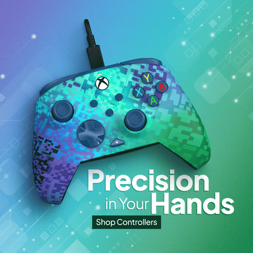 Green Xbox Controller from PDP with text precision in your hands