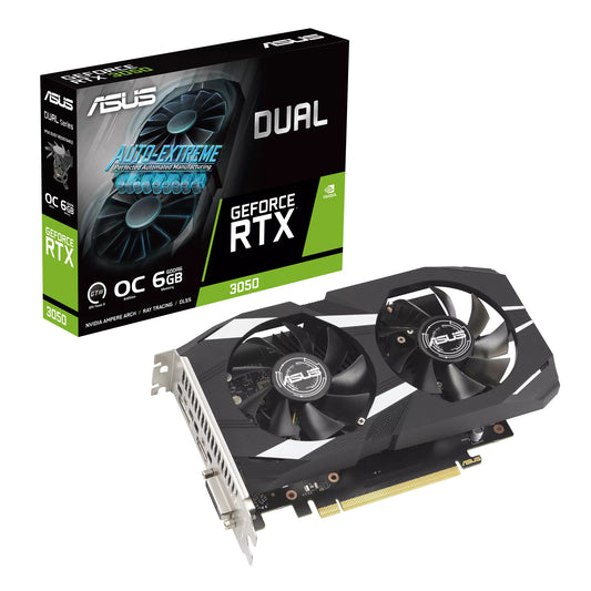 ASUS GeForce RTX 3050 6 GB GDDR6 Overclocked Graphics Card | PCIe 4.0 | 1 x DP and 1 x HDMI | Active Cooling