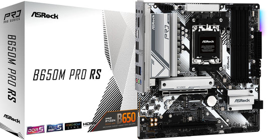 Asrock B650M Pro RS micro ATX AMD Motherboard | AM5 Socket - 4 x DDR5 Memory Slots