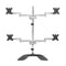 StarTech.com Desktop Quad Monitor Stand - Ergonomic VESA 4 Monitor Arm (2x2) up to 32" - Free Standing Articulating Universal Pole Mount - Height Adjustable/Tilt/Swivel/Rotate - Silver