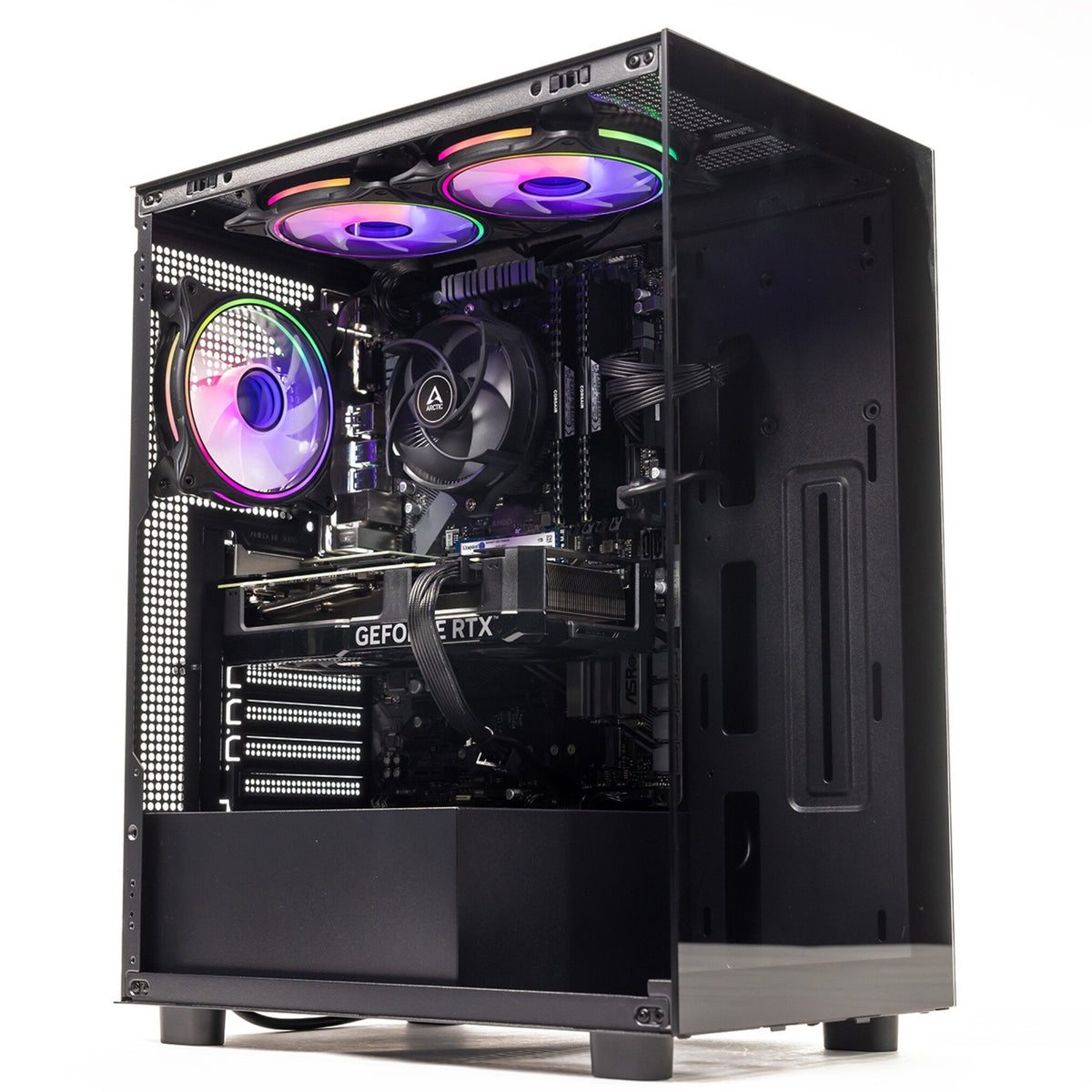 GTR Gaming PC | AMD Ryzen 7 5700X | RTX 5060 Ti 8GB | 32GB DDR4 3600MHz | 1TB NVMe SSD | 650W PSU | ARGB Glass Case | Windows 11 | Wi-Fi