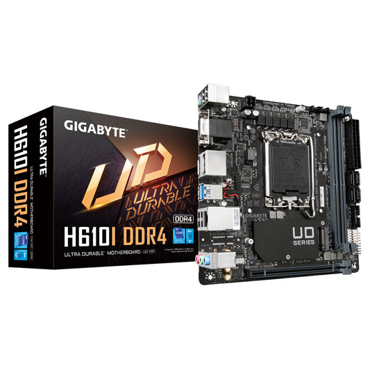 Gigabyte H610I DDR4 mini ITX Intel Motherboard | LGA1700 Socket - 2 x DDR4 Memory Slots