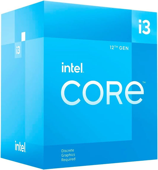 Intel i3-12100F Processor | 4C/8T 3.3/4.3 GHz LGA1700 No Graphics 58 W Base Power | Inc Cooler