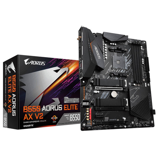 Gigabyte B550 AORUS ELITE AX V2 ATX AMD Motherboard | AM4 Socket - 4 x DDR4 Memory Slots