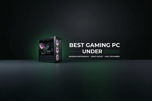 GTR Hyperion gaming PC Image in left and text Best Gaming PC Under 1000 £
