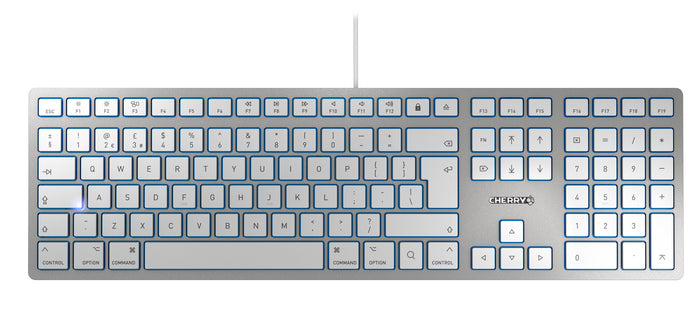 CHERRY KC 6000 SLIM FOR MAC Keyboard | Wired, QWERTY, Silver