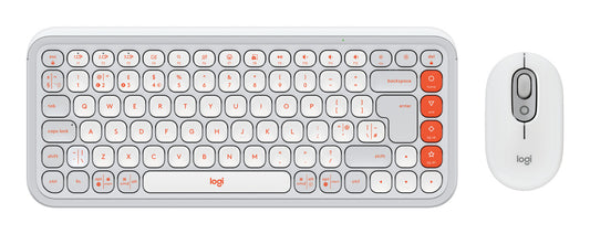 Logitech POP Icon Combo Keyboard | Wireless, QWERTY, Orange, Mouse Included