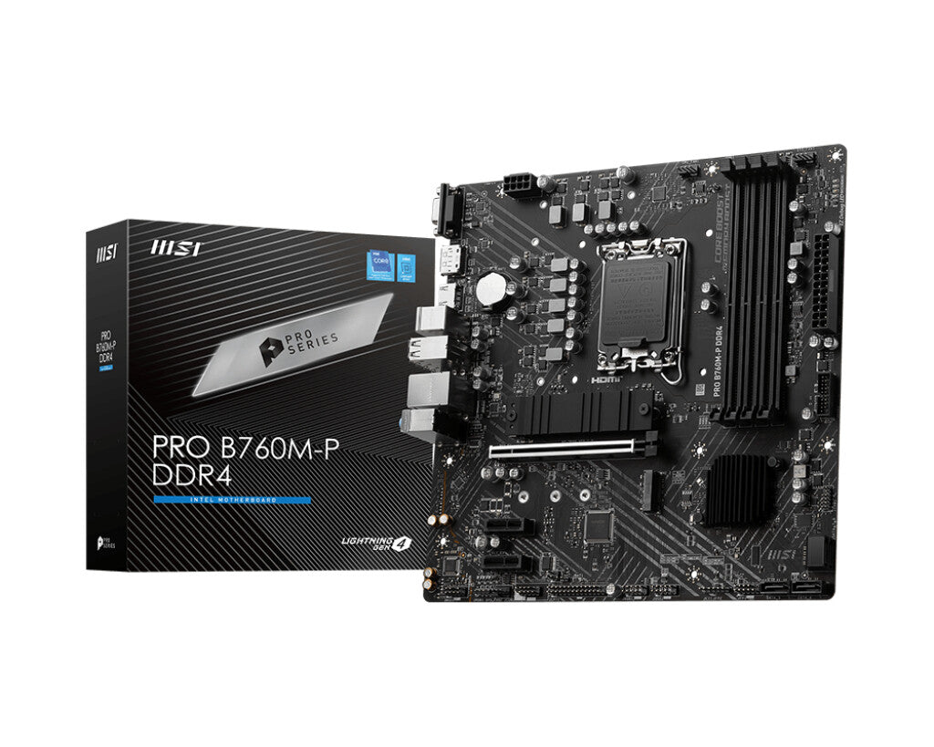 MSI PRO B760M-P DDR4 micro ATX Intel Motherboard | LGA1700 Socket - 4 x DDR4 Memory Slots