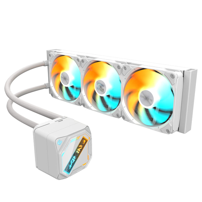 GIGABYTE GAMING 360 ICE Liquid CPU Cooler- 3x120mm ARGB Fans, slide-in interlocking mechanism, DAISY-CHAIN, Intel LGA 1851 and AMD AM5 Compatible