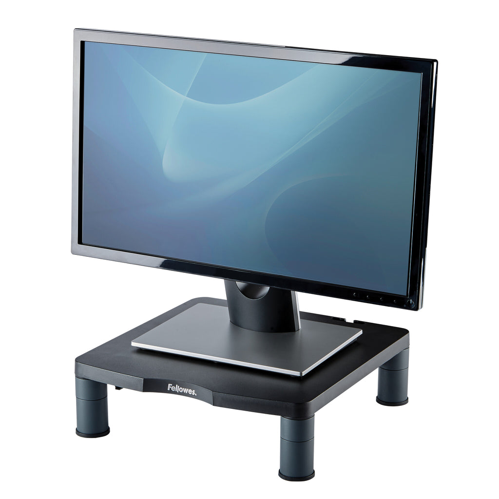 Computer Monitor Stand 3 Height Adjustments Standard Monitor Riser Cable Management Ergonomic Adjustable Monitor Stand Computers Max Weight 27kg Max 21" Graphite