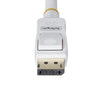 StarTech.com 6ft (1.8m) White VESA Certified DisplayPort 1.2 Cable, 4K 60Hz, 21.6Gbps, Latching DP Connectors, DP 1.2 DisplayPort Cable, DP Monitor Cord, M/M