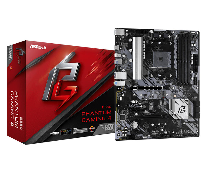 Asrock B550 Phantom Gaming 4 ATX Motherboard | AM4 | 4x DDR4 Slots