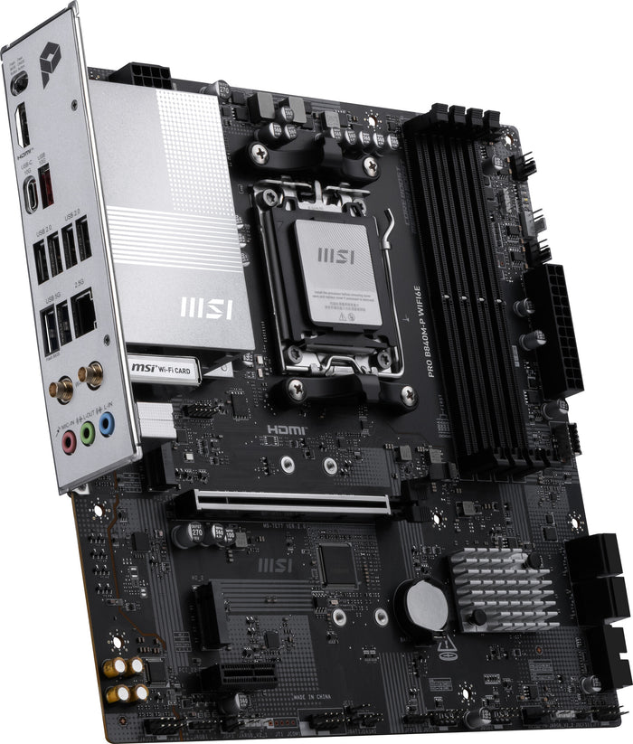 MSI PRO B840M-P WIFI6E mATX Motherboard | AM5 | 4x DDR5 Slots | Wi-Fi 6E
