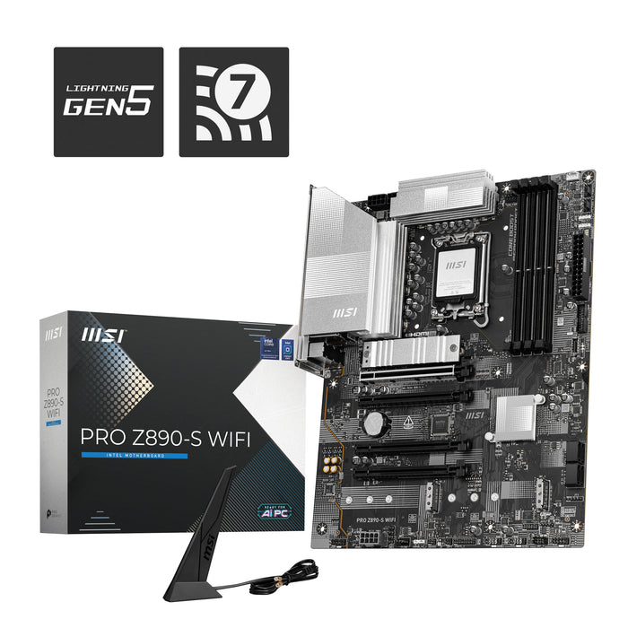 MSI PRO Z890-S WIFI ATX Motherboard | LGA1851 | 4x DDR5 Slots | Wi-Fi 7