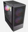 GTR Trinity gaming tower with tempered glass side and ARGB fans

