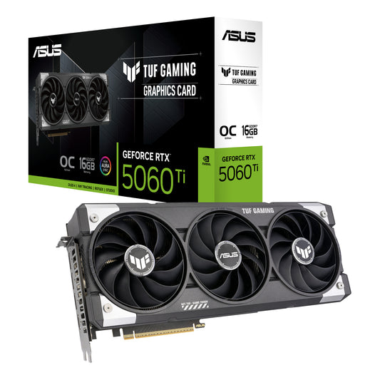ASUS GeForce RTX 5060 Ti 16 GB GDDR7 Overclocked Graphics Card | PCIe 5.0 | 3 x DP and 1 x HDMI | Active Cooling