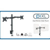 piXL DOUBLE ARM monitor mount / stand 68.6 cm (27") Black Desk