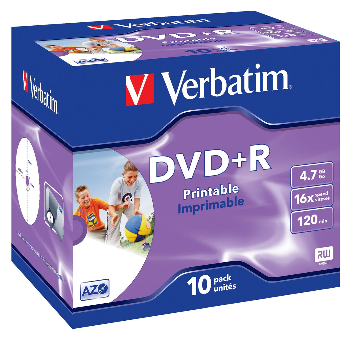 Verbatim Blank  DVD+R Wide Inkjet Printable ID Brand
