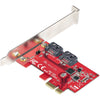 StarTech SATA PCIe Card - 2 Port PCIe SATA Expansion Card - 6Gbps - Full/Low Profile - PCI Express to SATA Adapter/Controller - ASM1061 Non-Raid - PCIe to SATA Converter
