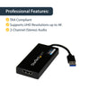 StarTech.com USB 3.0 to HDMI Adapter - 4K 30Hz Ultra HD - DisplayLink Certified - USB Type-A to HDMI Display Adapter Converter for Monitor - External Video & Graphics Card - Mac & Windows