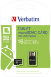 Verbatim Tablet U1 microSDHC Card with USB Reader 16GB