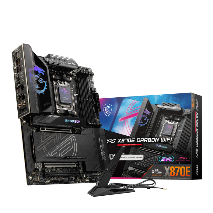 MSI MPG X870E CARBON WIFI ATX Motherboard | AM5 | 4x DDR5 Slots | Wi-Fi 7