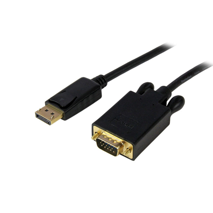 StarTech 10ft (3m) DisplayPort to VGA Cable - Active DisplayPort to VGA Adapter Cable - 1080p Video - DP to VGA Monitor Cable - DP 1.2 to VGA Converter - Latching DP Connector