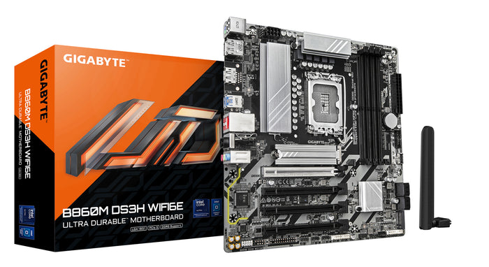 Gigabyte B860M DS3H WIFI6E mATX Motherboard | LGA1851 | 4x DDR5 Slots | Wi-Fi 6E