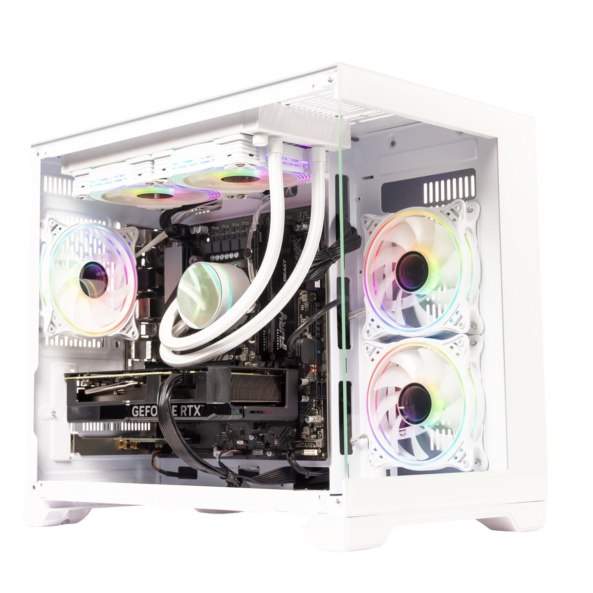 GTR Gaming PC | AMD Ryzen 7 5700X | RTX 4060 Ti 8GB | 32GB 3600MHz RAM | 1TB NVMe SSD | 600W 80+ Bronze PSU | ARGB White Glass Case | Windows 11 & WiFi
