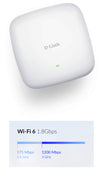 D-Link DAP‑X2810 AX1800 Wi-Fi 6 Dual-Band PoE Access Point