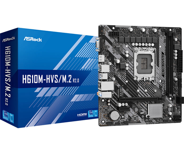 Asrock H610M-HVS/M.2 R2.0 mATX Motherboard | LGA1700 | 2x DDR4 Slots