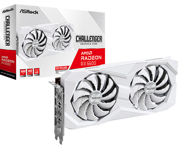 Asrock Radeon Rx 6600 8 GB GDDR6 Overclocked Graphics Card | PCIe 4.0 | 3 x DP and 1 x HDMI | Active Cooling