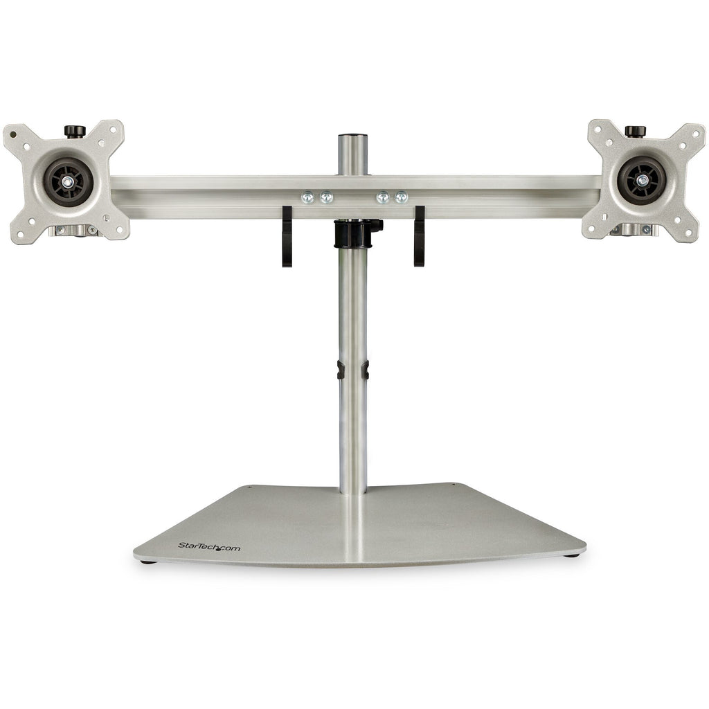 .com Dual Monitor Stand Ergonomic Free Standing Dual Monitor Desktop Stand two 24" VESA Mount Displays Synchronized Height Adjustable Double Monitor Pole Mount
