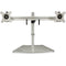 StarTech.com Dual Monitor Stand - Ergonomic Free Standing Dual Monitor Desktop Stand for two 24" VESA Mount Displays - Synchronized Height Adjustable - Double Monitor Pole Mount - Silver