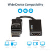 StarTech.com DisplayPort to HDMI Adapter - 4K 60Hz Active DP 1.4 to HDMI 2.0 Video Converter - DP to HDMI Monitor/TV/Display Cable Adapter Dongle - Latching DP Connector