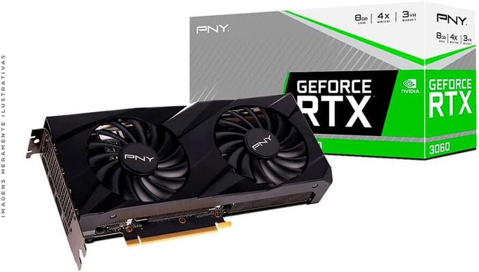 PNY GeForce RTX 3060 8 GB GDDR6 Graphics Card | PCIe 4.0 x16 | 3 x DP and 1 x HDMI | Active Cooling