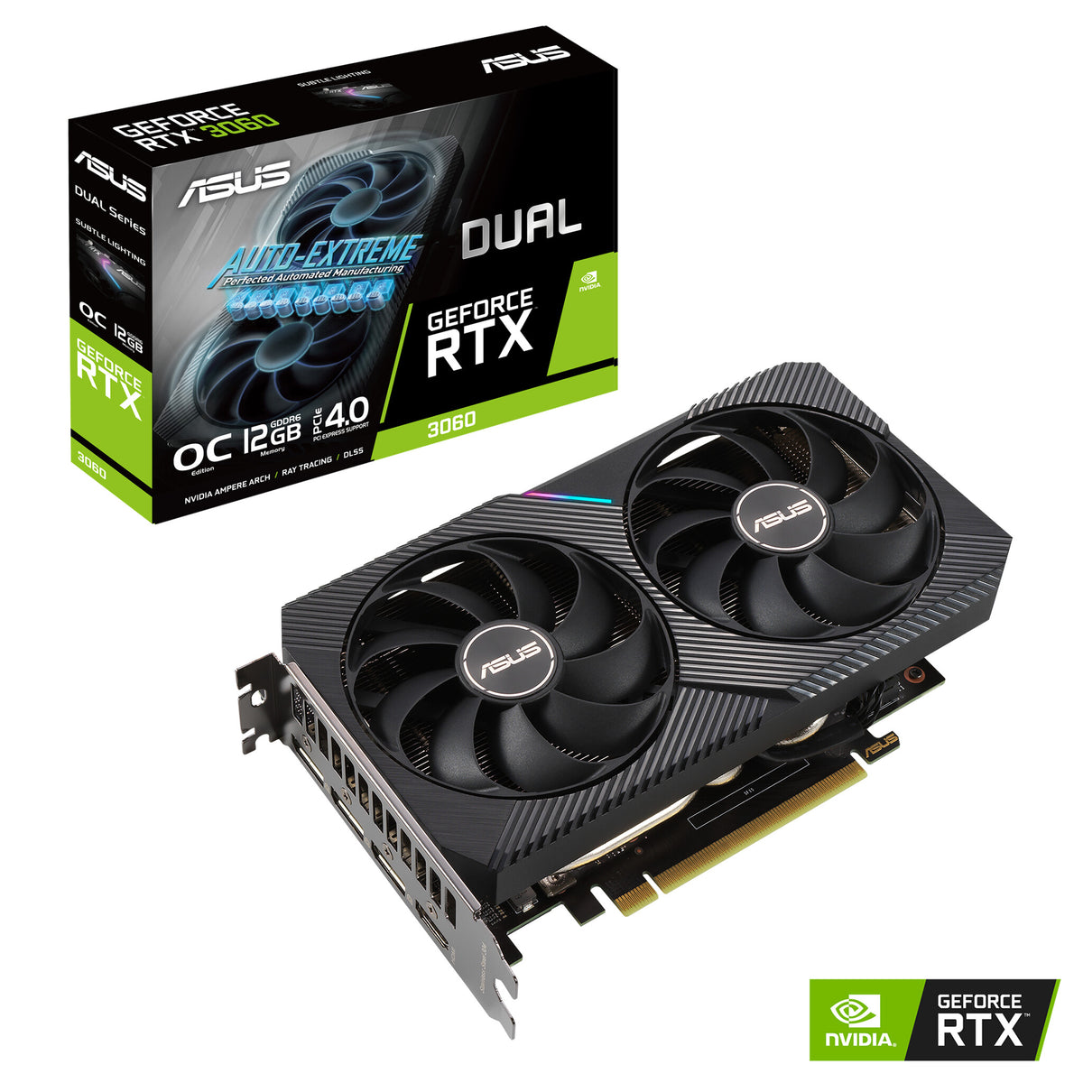 ASUS GeForce RTX 3060 12 GB GDDR6 Overclocked Graphics Card | PCIe 4.0 | 3 x DP and 1 x HDMI | Active Cooling