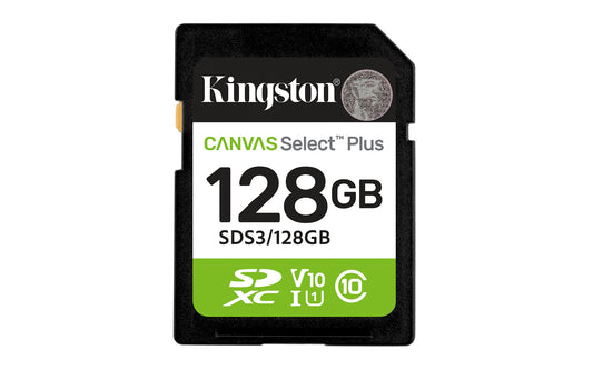 Kingston Technology 128GB SDXC Canvas Select Plus Gen3 150MB/s C10 UHS-I U1 V10