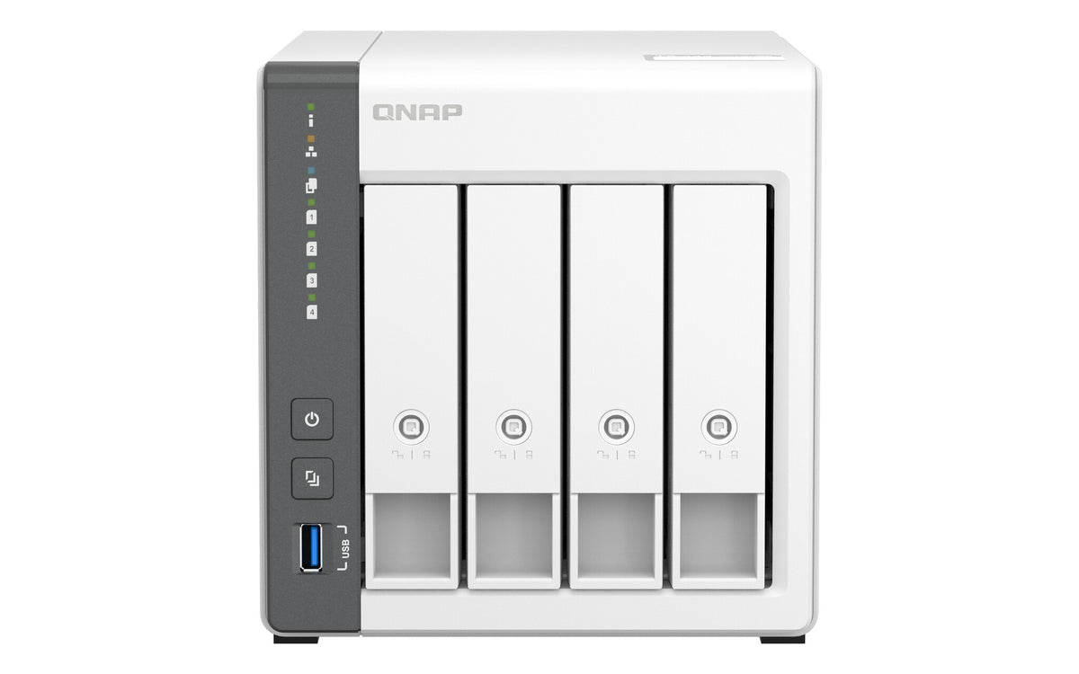 QNAP TS-433 Tower NAS with 4 x 6TB N300 Drives | 4-bay, HDD & SSD, 4 GB GB RAM, 2 x LAN Ports
