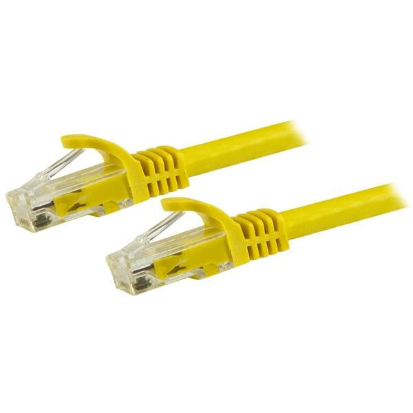 StarTech 15m CAT6 Ethernet Cable - Yellow CAT 6 Gigabit Ethernet Wire -650MHz 100W PoE RJ45 UTP Network/Patch Cord Snagless w/Strain Relief Fluke Tested/Wiring is UL Certified/TIA